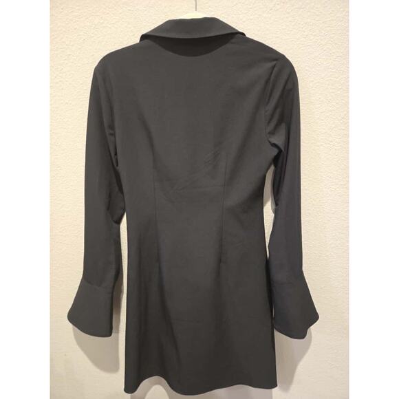 Cinq à Sept McKenna Knot Front Midi Dress Black Size 4 Long Sleeve - Picture 8 of 9